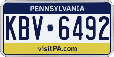 PA license plate KBV6492
