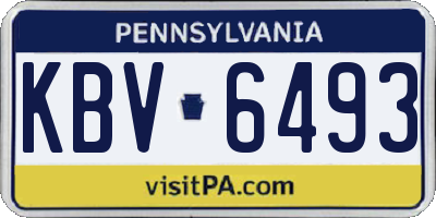 PA license plate KBV6493