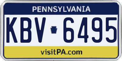 PA license plate KBV6495