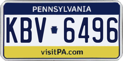 PA license plate KBV6496