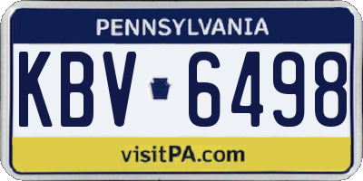 PA license plate KBV6498