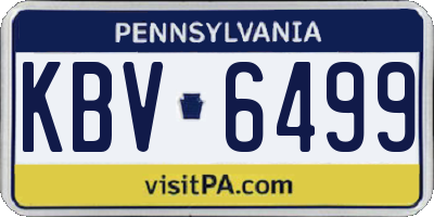PA license plate KBV6499
