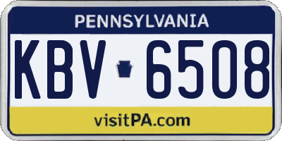 PA license plate KBV6508