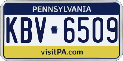 PA license plate KBV6509