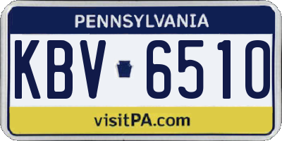PA license plate KBV6510