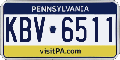 PA license plate KBV6511