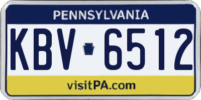 PA license plate KBV6512