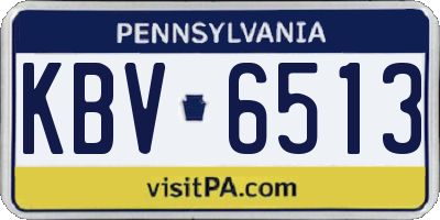 PA license plate KBV6513