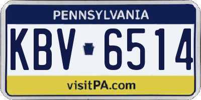 PA license plate KBV6514