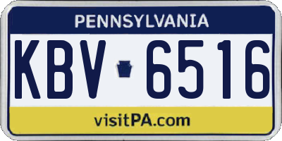 PA license plate KBV6516