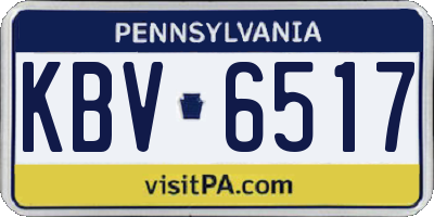 PA license plate KBV6517