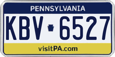 PA license plate KBV6527