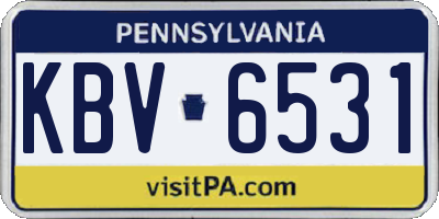 PA license plate KBV6531