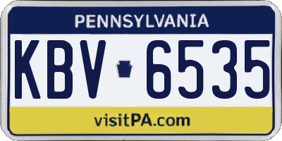 PA license plate KBV6535
