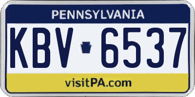 PA license plate KBV6537