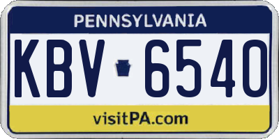 PA license plate KBV6540
