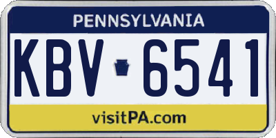PA license plate KBV6541