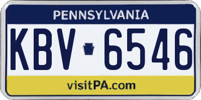 PA license plate KBV6546