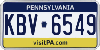 PA license plate KBV6549