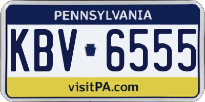 PA license plate KBV6555