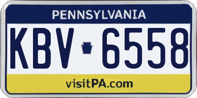 PA license plate KBV6558