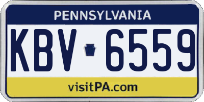 PA license plate KBV6559