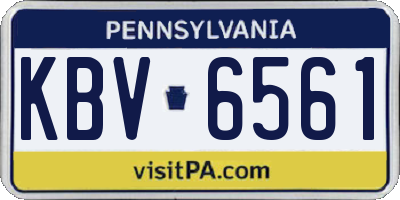 PA license plate KBV6561