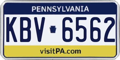 PA license plate KBV6562