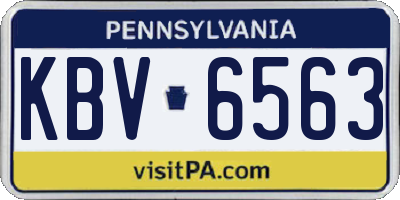 PA license plate KBV6563