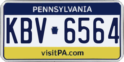 PA license plate KBV6564