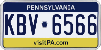 PA license plate KBV6566