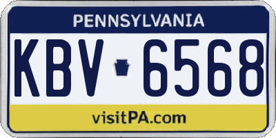 PA license plate KBV6568