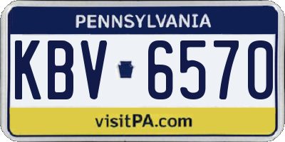 PA license plate KBV6570