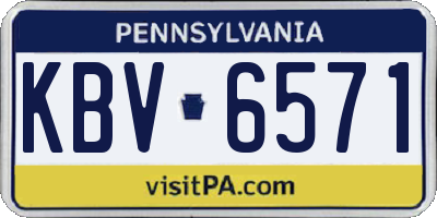 PA license plate KBV6571