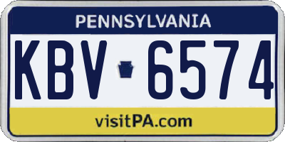 PA license plate KBV6574