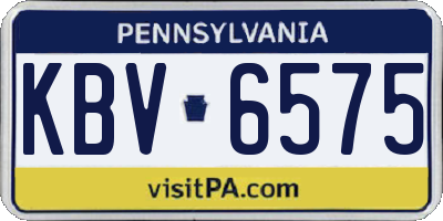 PA license plate KBV6575