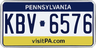 PA license plate KBV6576