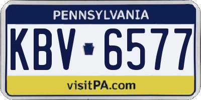PA license plate KBV6577