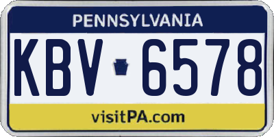 PA license plate KBV6578