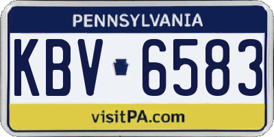 PA license plate KBV6583