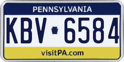 PA license plate KBV6584