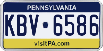 PA license plate KBV6586