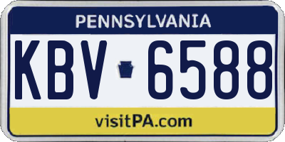 PA license plate KBV6588