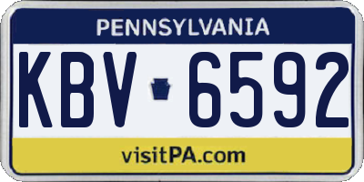 PA license plate KBV6592