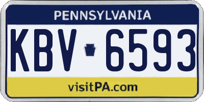 PA license plate KBV6593