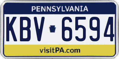 PA license plate KBV6594