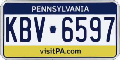 PA license plate KBV6597