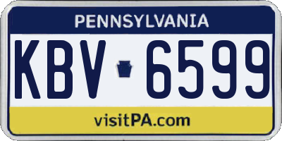 PA license plate KBV6599