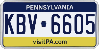 PA license plate KBV6605