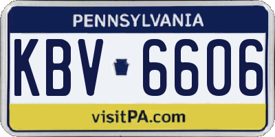 PA license plate KBV6606